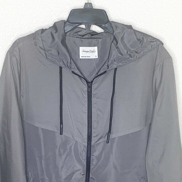 Sovereign Code NWT $98 Men's Charcoal Gray Hooded Windbreaker Jacket - Picture 4 of 6